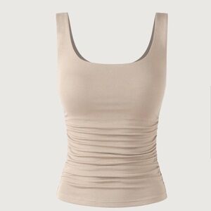 OGL Eco-SkinKiss®2.0 Ruched Sides Square Brami Tank Top-Hip Length